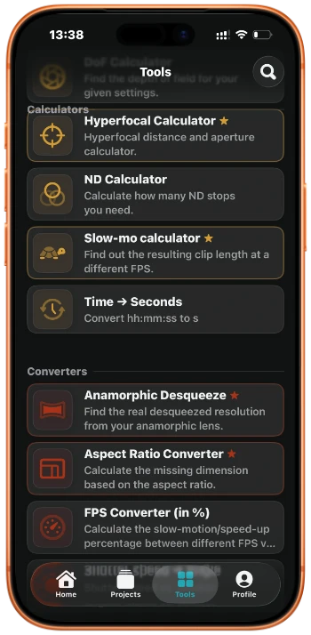 Filmmaker toolkit — essential calculators and converters for planning, shooting and editing
